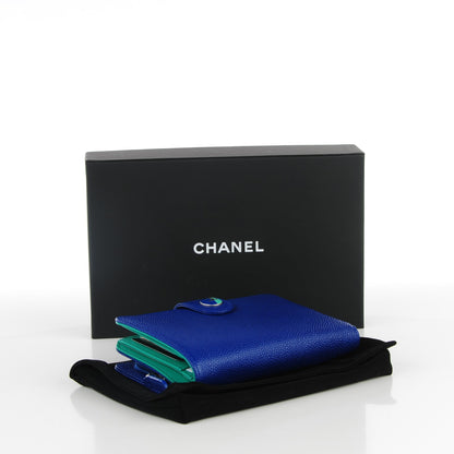 Chanel Caviar Sevruga L Zip Pocket Wallet Dark Blue 4 of 8