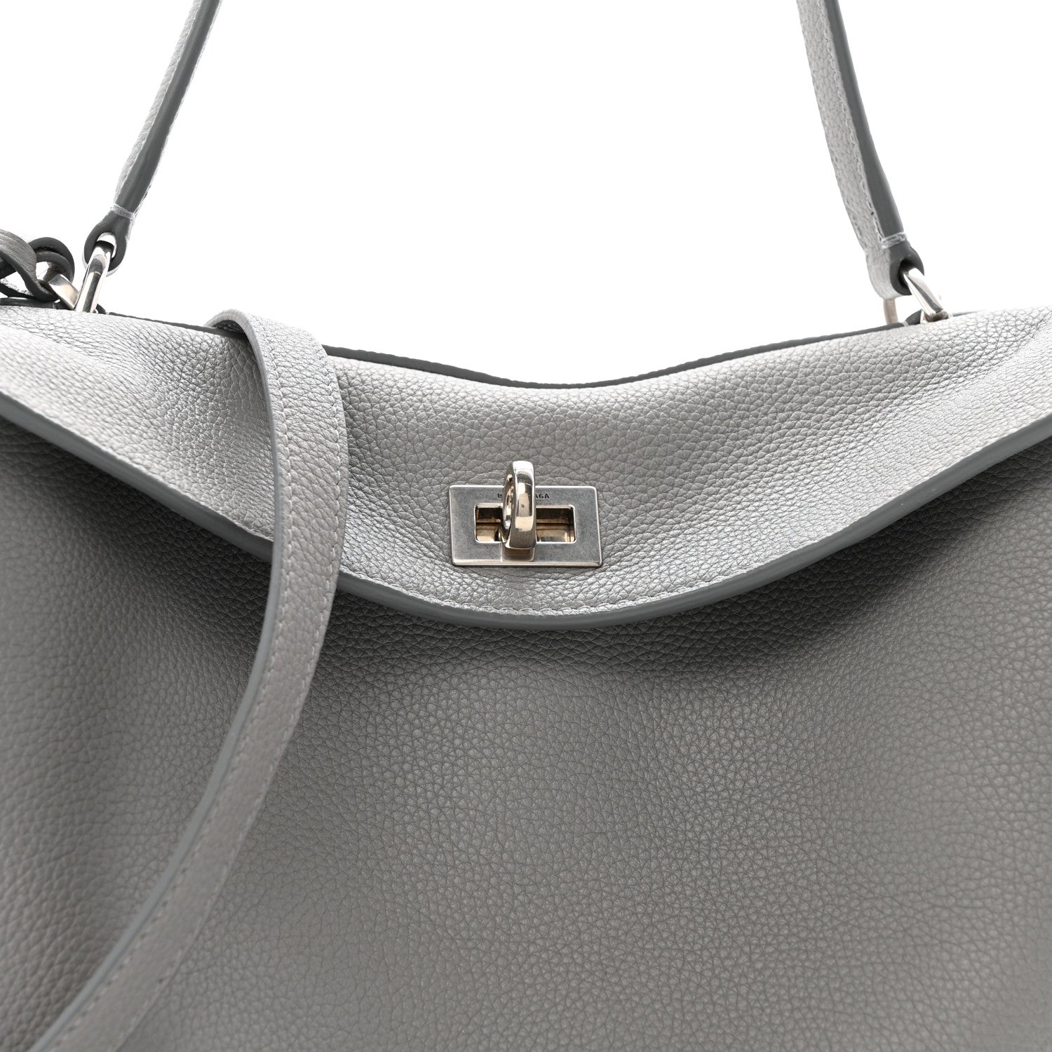 Balenciaga Grained Calfskin Small Rodeo Top Handle Handbag Grey 8 of 12