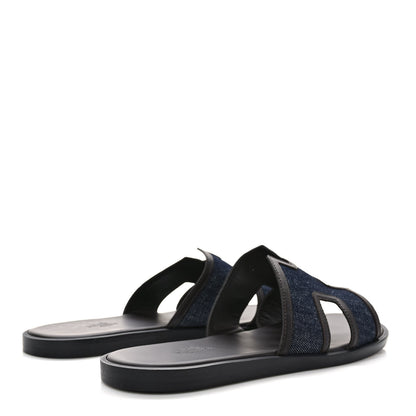 Hermes Denim Calfskin Mens Izmir Sandals 42 Bleu Brut 4 of 7