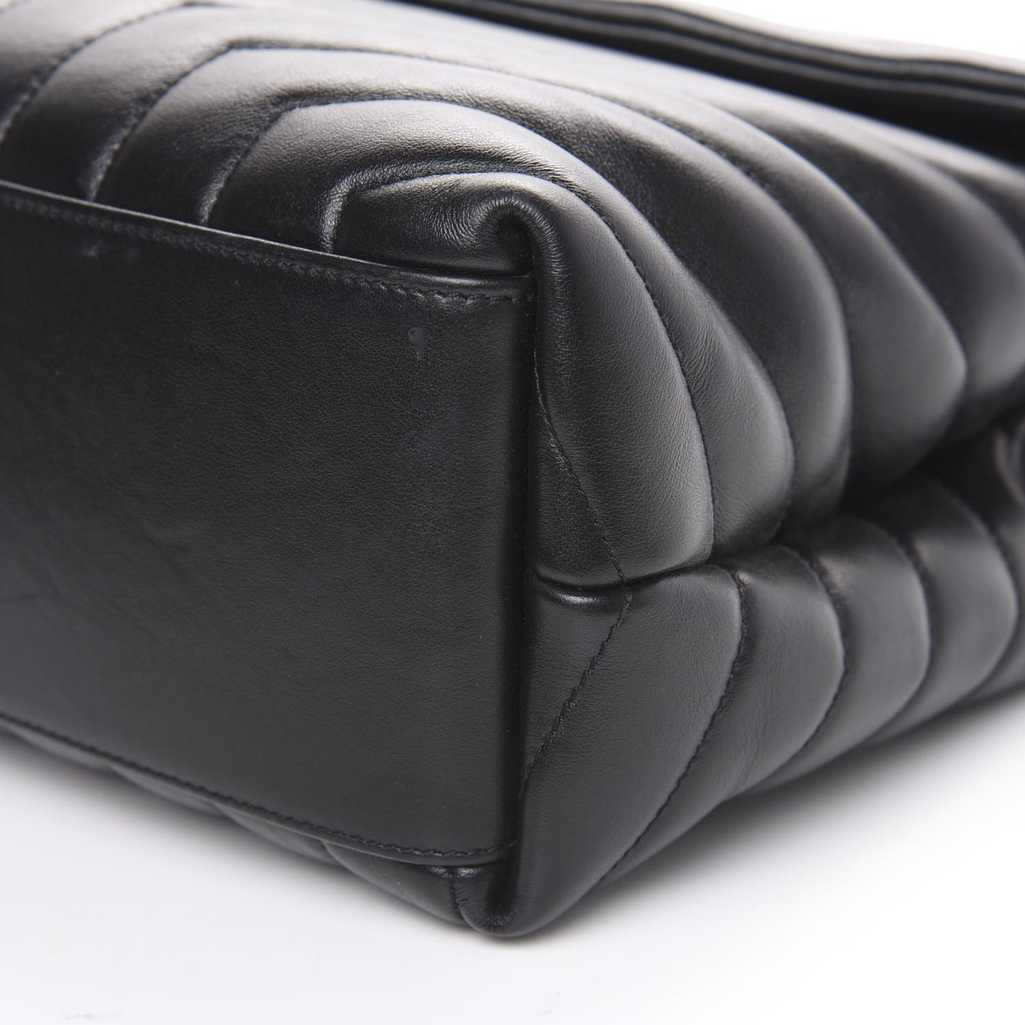 Calfskin Y Quilted Monogram Medium Loulou Satchel Black