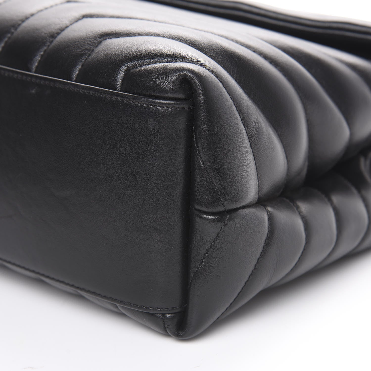 Saint Laurent Calfskin Y Quilted Monogram Medium Loulou Satchel Black 11 of 12