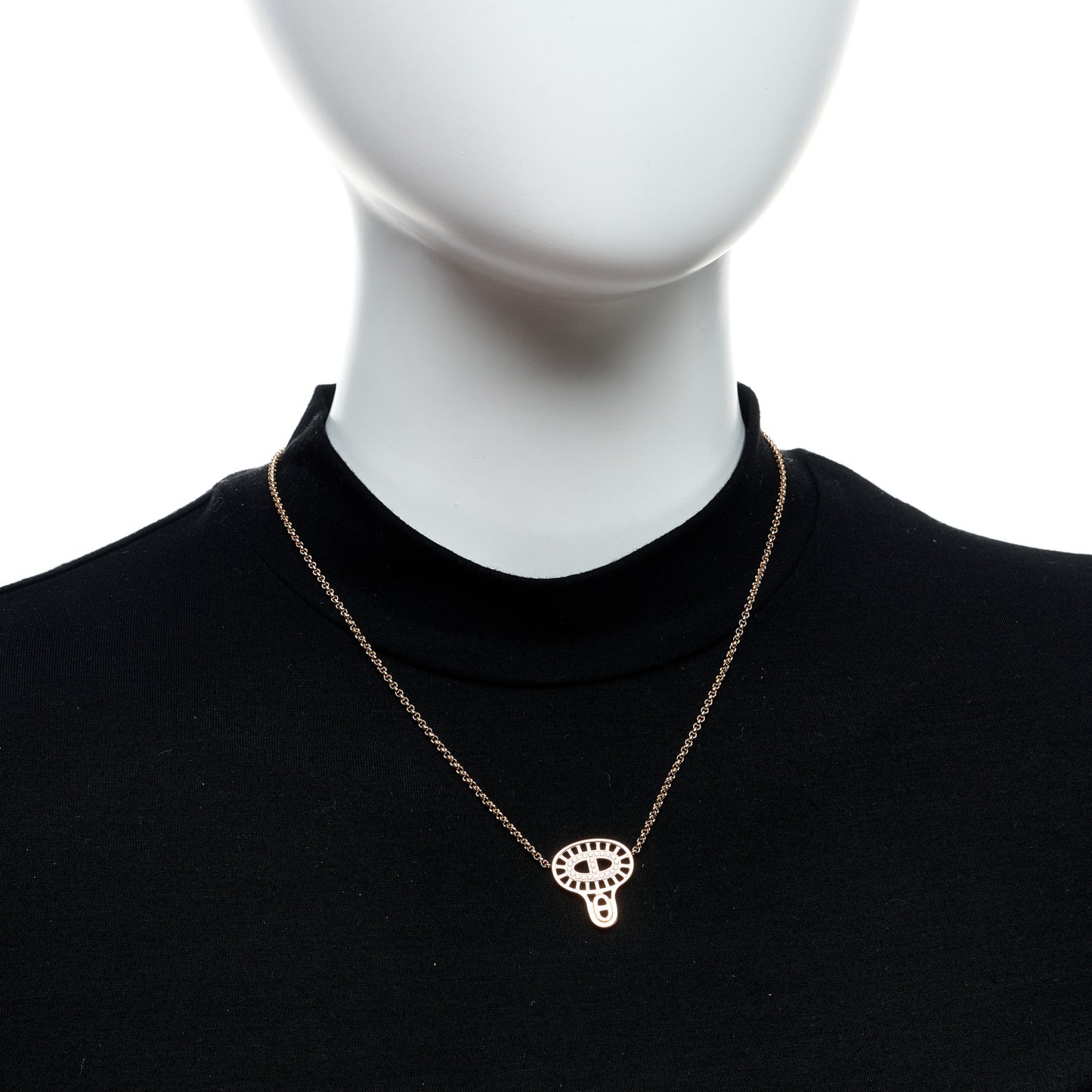 18K Rose Gold Diamond Chaine D'Ancre Divine Pendant Necklace ST