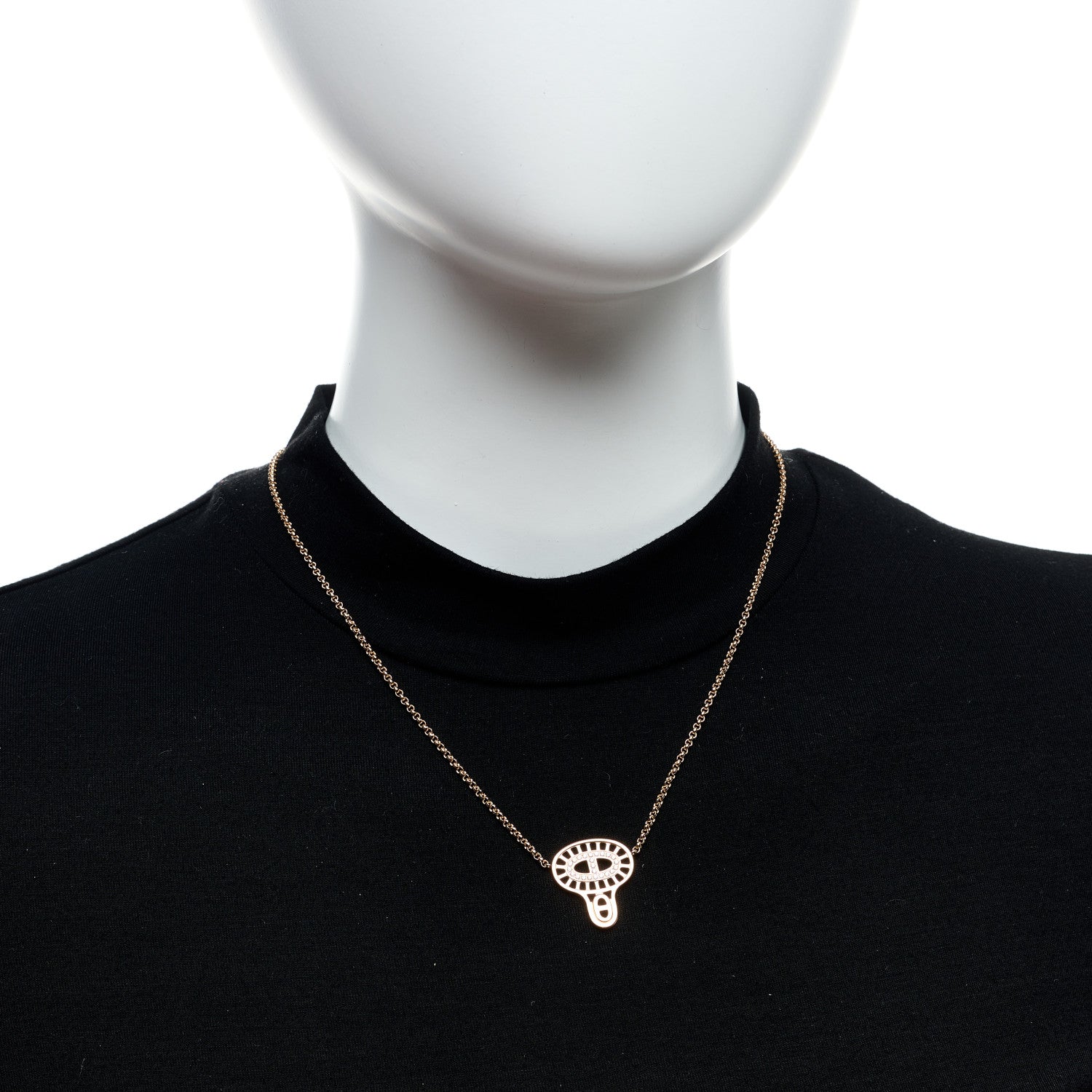 Hermes 18K Rose Gold Diamond Chaine D'Ancre Divine Pendant Necklace ST 2 of 6