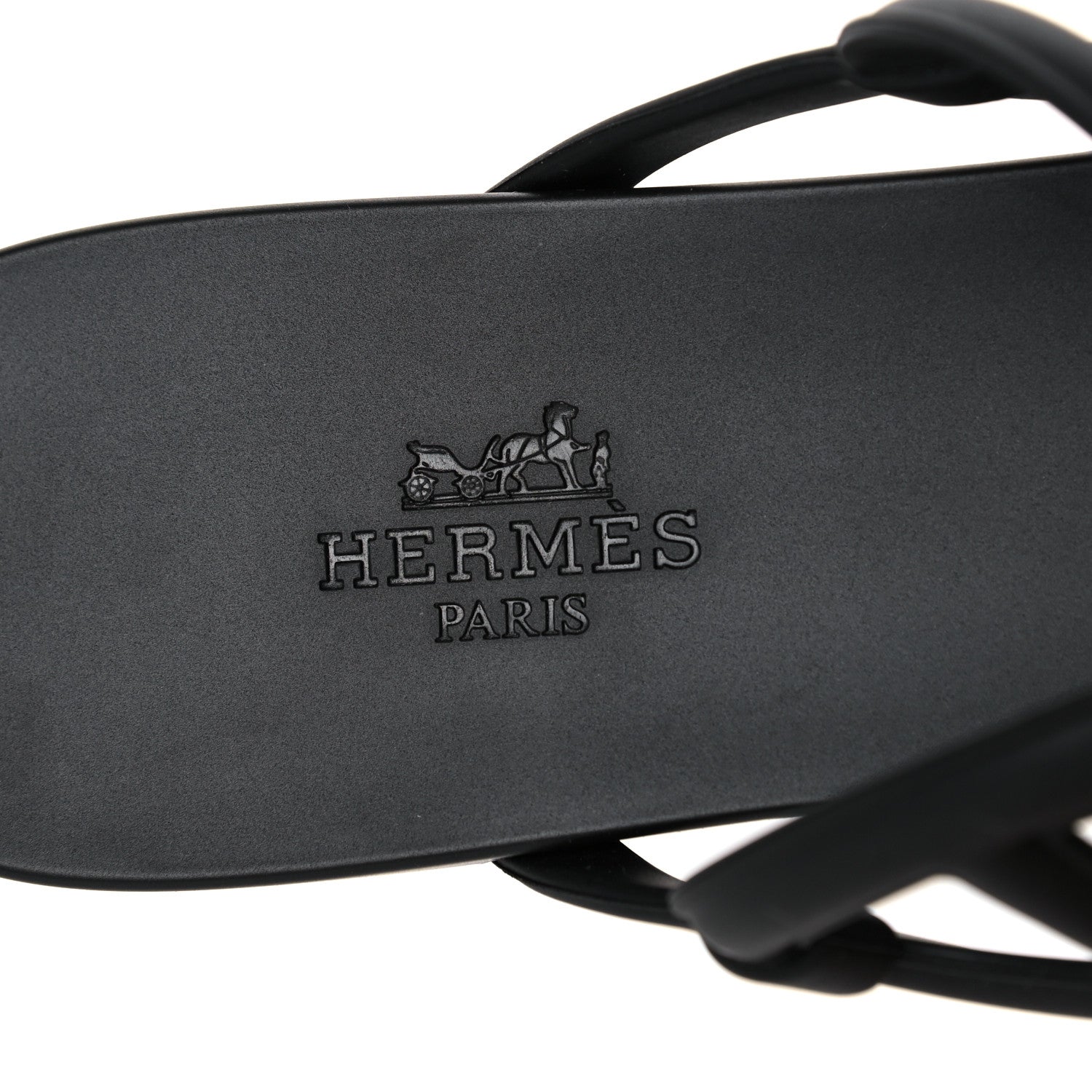Hermes Rubber Womens Egerie Sandals 36 Black 7 of 8