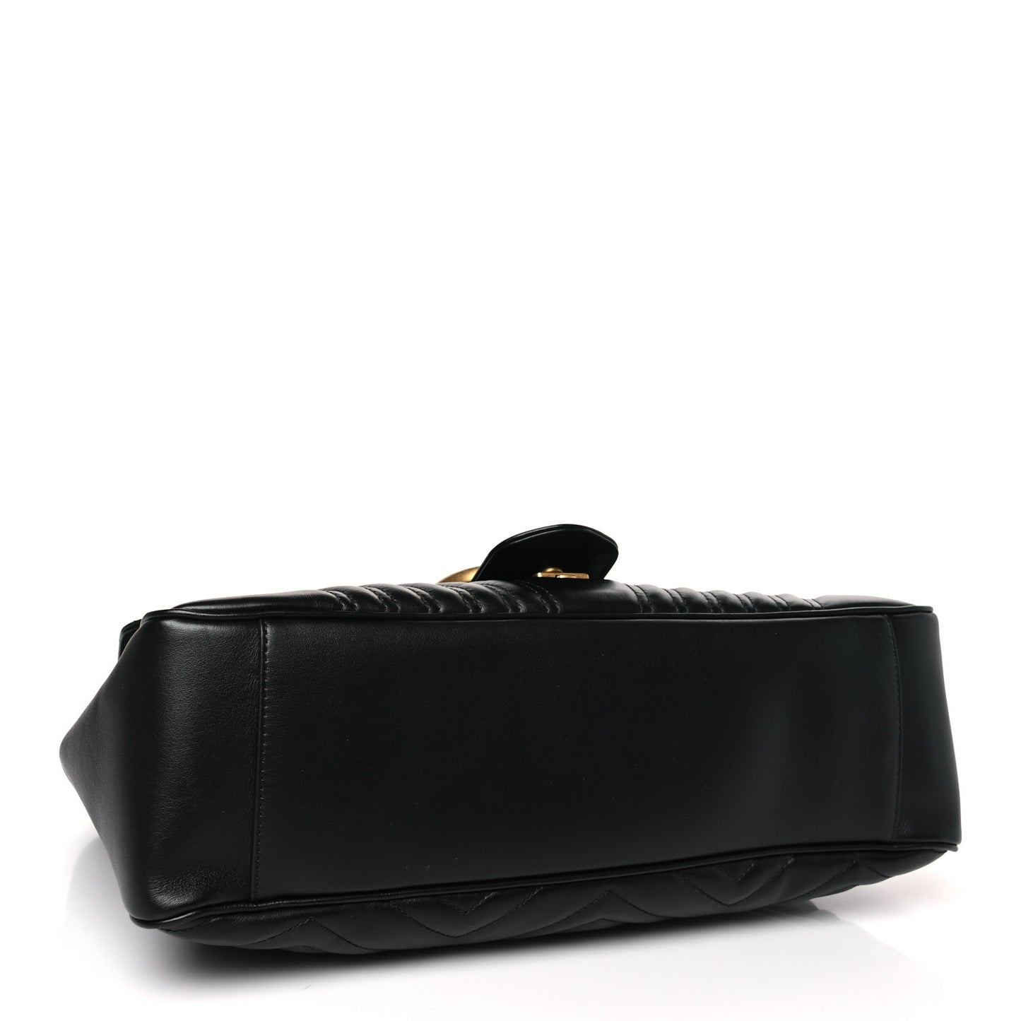 Calfskin Matelasse Large GG Marmont Shoulder Bag Black