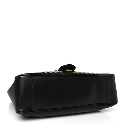 Gucci Calfskin Matelasse Large GG Marmont Shoulder Bag Black 4 of 9