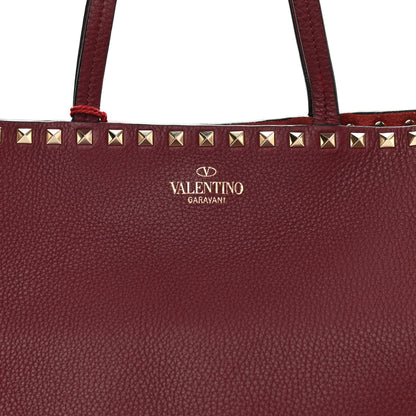 Valentino Garavani Grained Calfskin Rockstud Shoulder Tote Cerise 7 of 9