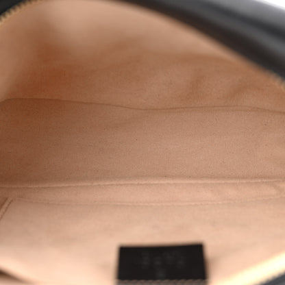 Gucci Monogram Matelasse Diagonal Small GG Marmont Chain Shoulder Bag Beige Black 5 of 11