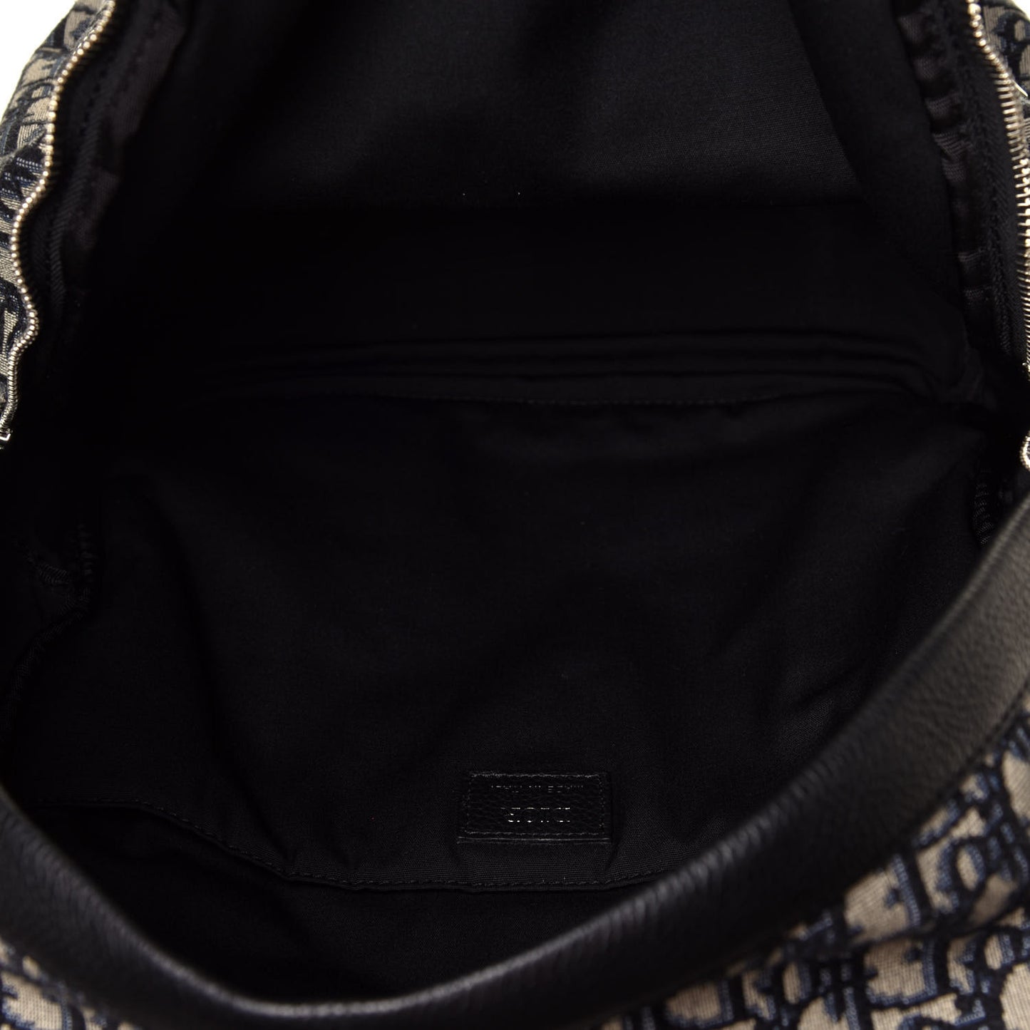 Oblique Calfskin Rider Backpack Beige Black