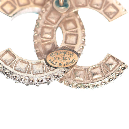 Chanel Crystal CC Earrings Light Gold 3 of 5