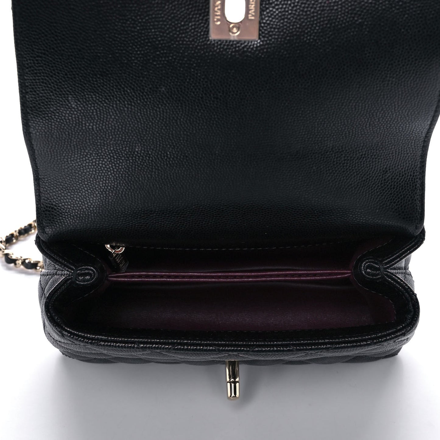 Caviar Quilted Extra Mini Coco Handle Flap Black