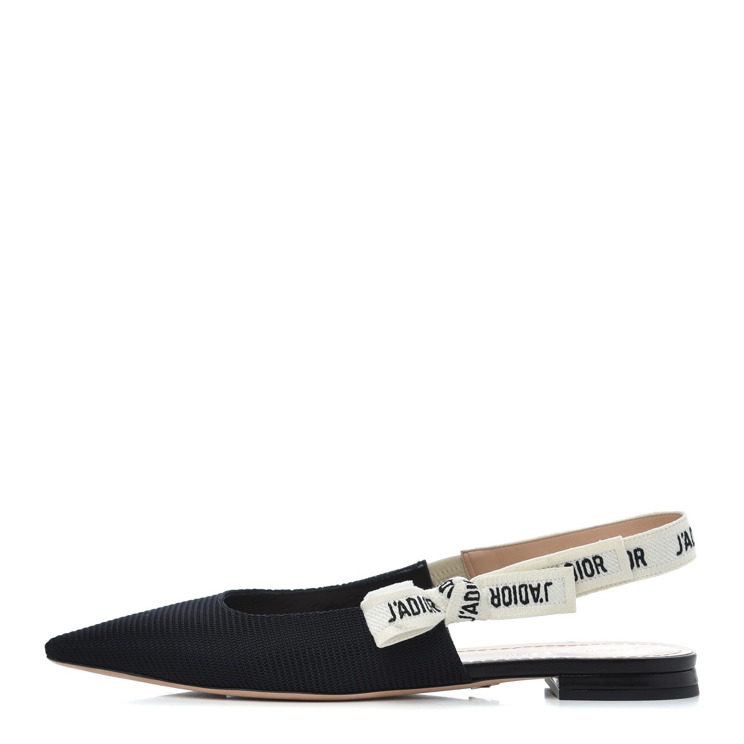 Christian Dior Technical Canvas Ribbon J'Adior Slingback Ballet Flats 39.5 Black 1 of 12