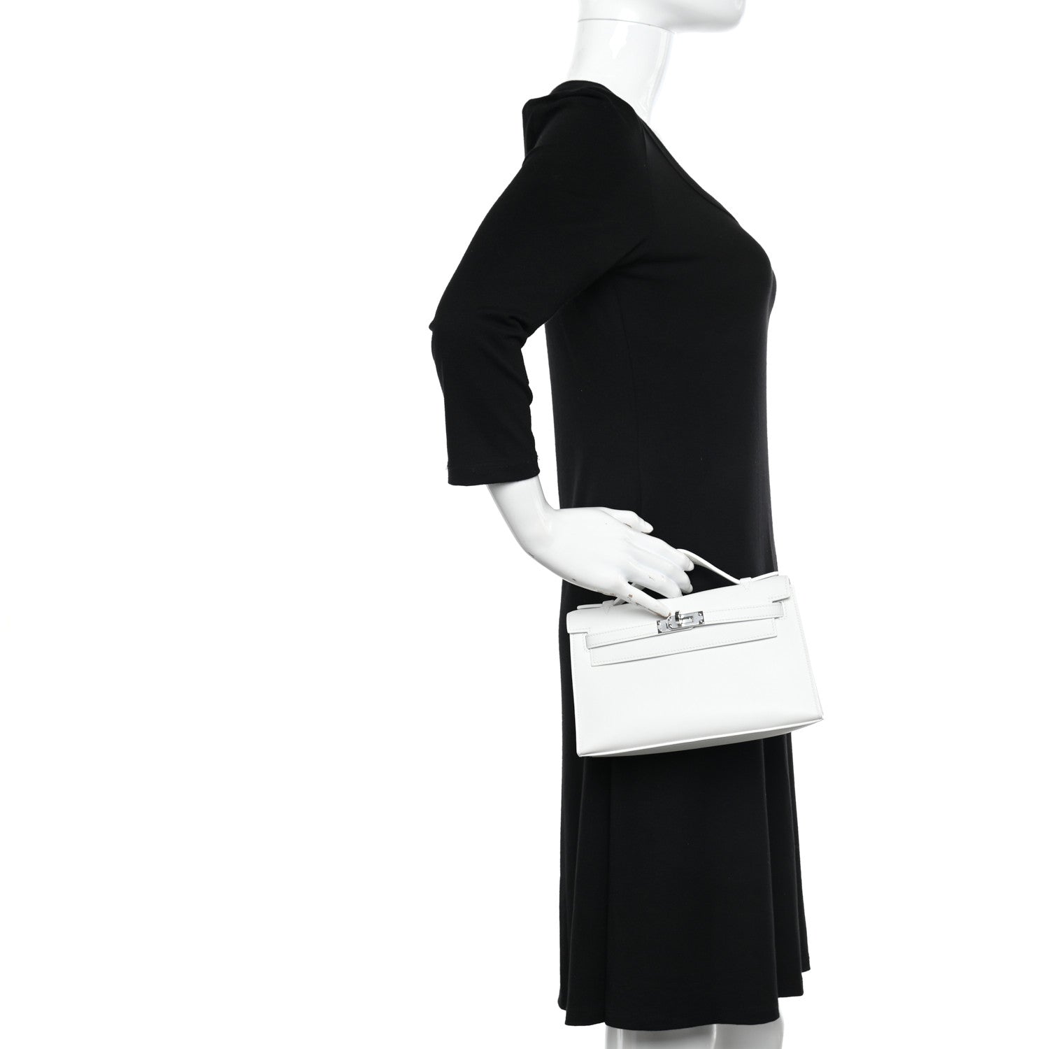 Hermes Swift Kelly Pochette Clutch White 2 of 9