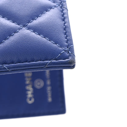 Chanel Lambskin Quilted Passport Holder Blue 10 of 10