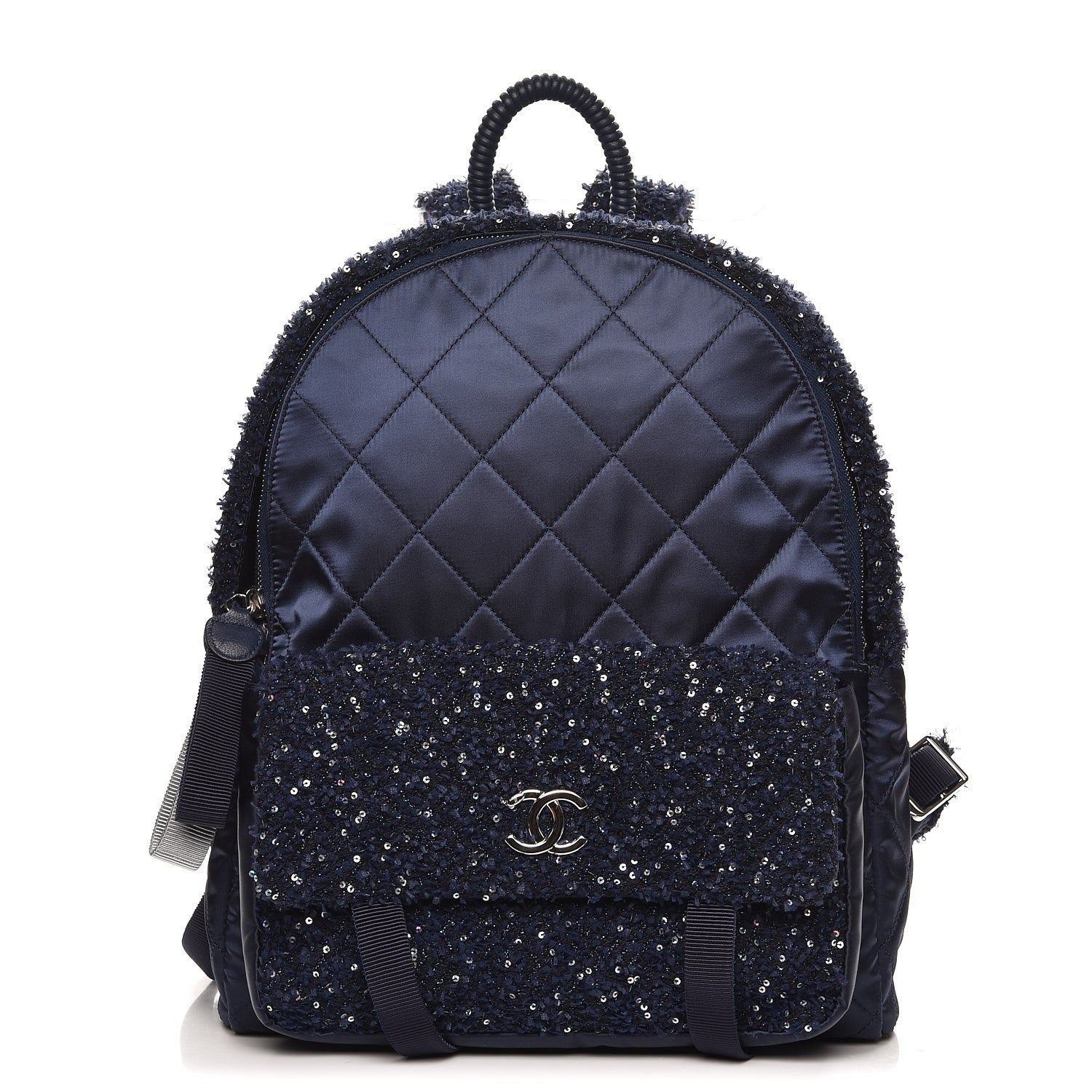 Chanel Tweed Nylon Quilted Astronaut Essentials Backpack Navy 1 of 8