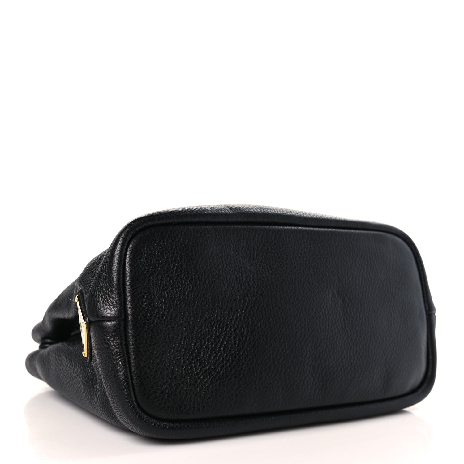 Prada Vitello Daino Soft Perforated Logo Tote Black 4 of 9