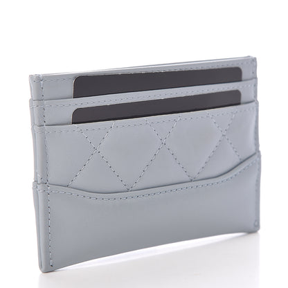 Chanel Aged Calfskin Quilted Gabrielle Card Holder Wallet Light Blue 3 of 9