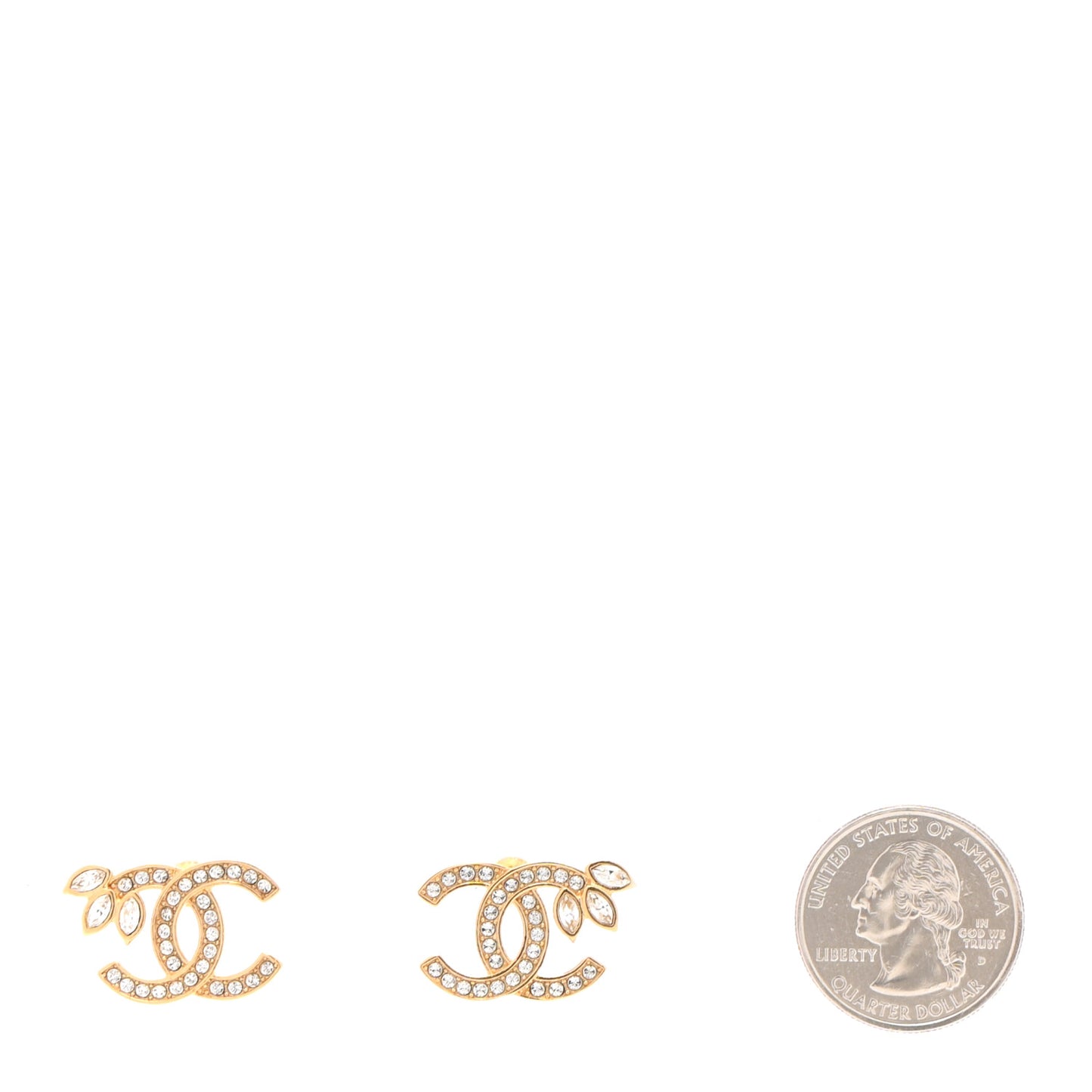 Crystal CC Earrings Light Gold