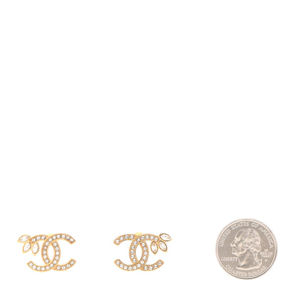 Chanel Crystal CC Earrings Light Gold 2 of 5