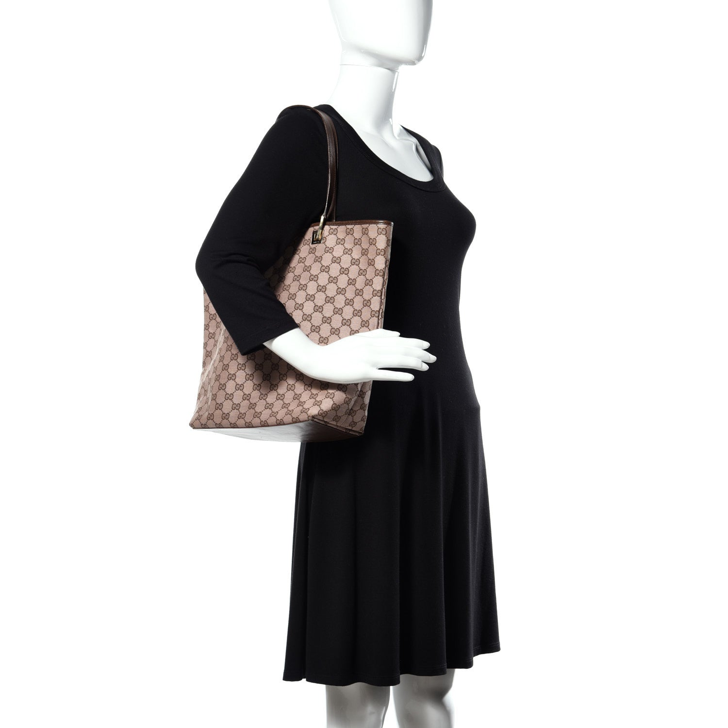 Gucci Monogram Large Bucket Tote Dark Brown 2 of 10