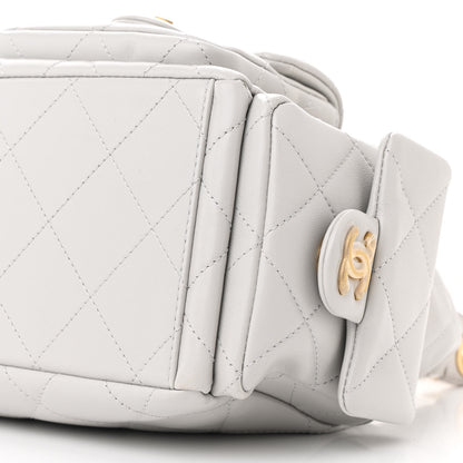 Chanel Shiny Lambskin Quilted Trendy Pockets Hobo Grey 10 of 10