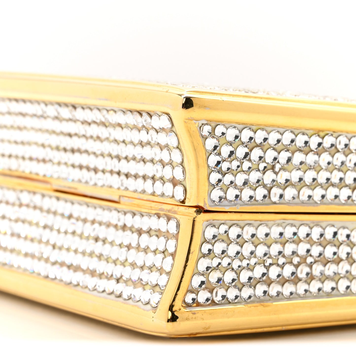 Swarovski Crystal Minaudiere Clutch Gold Silver