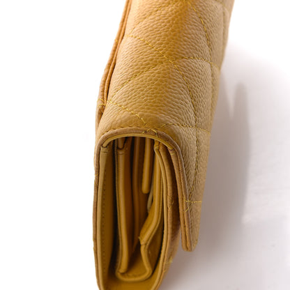 Chanel Iridescent Caviar Quilted Large Flap Wallet Yellow 13 of 18