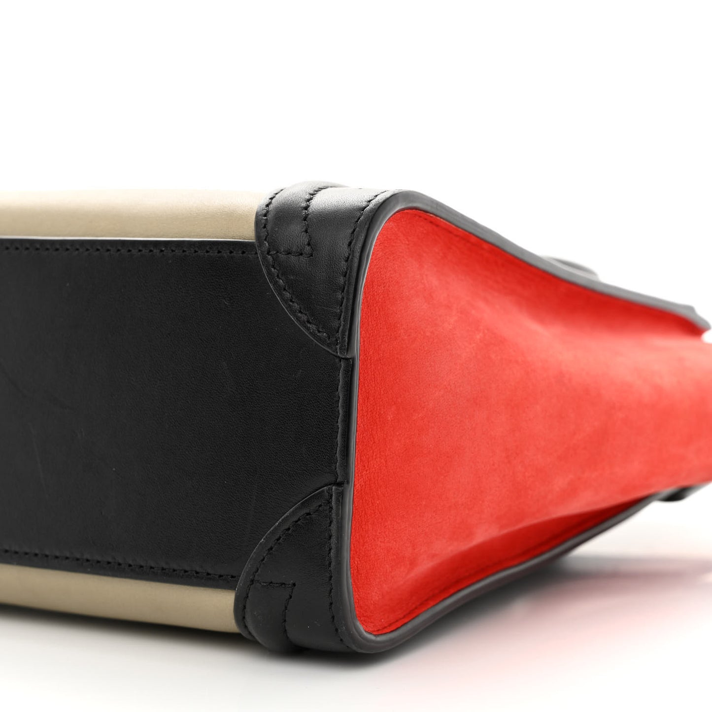 Smooth Calfskin Nubuck Nano Tri-Color Luggage Beige
