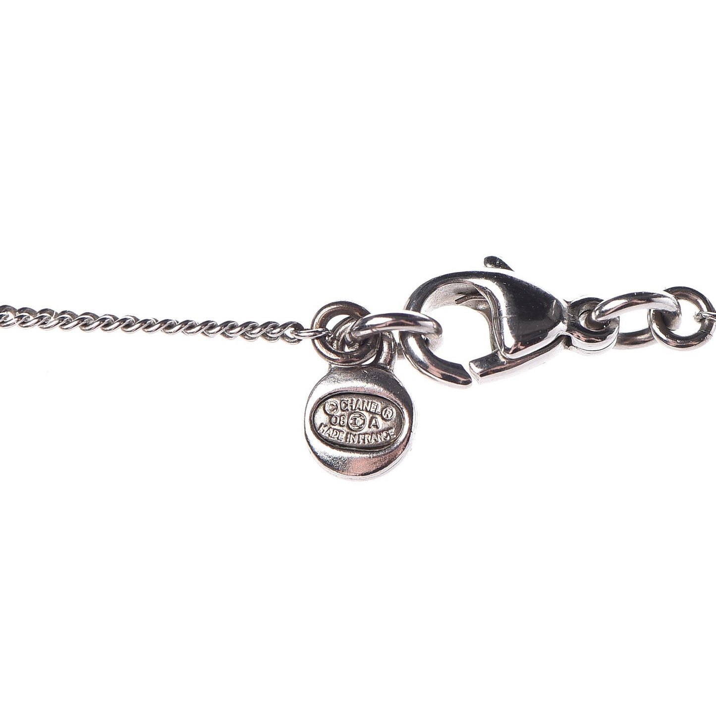 Crystal Strass CC Necklace Silver