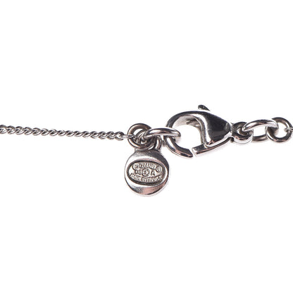 Chanel Crystal Strass CC Necklace Silver 5 of 8