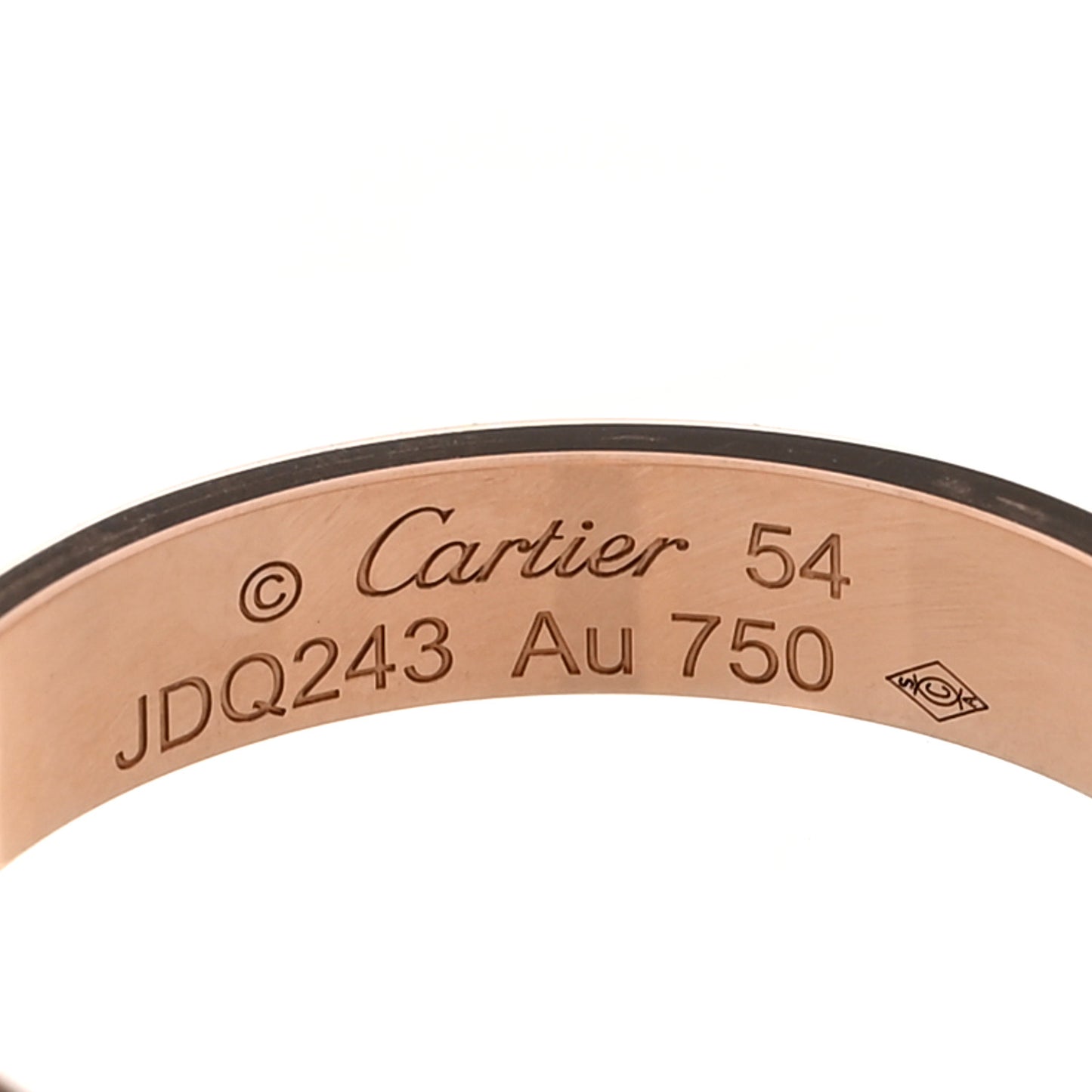18K Pink Gold 3.5mm LOVE Wedding Band Ring 54 7