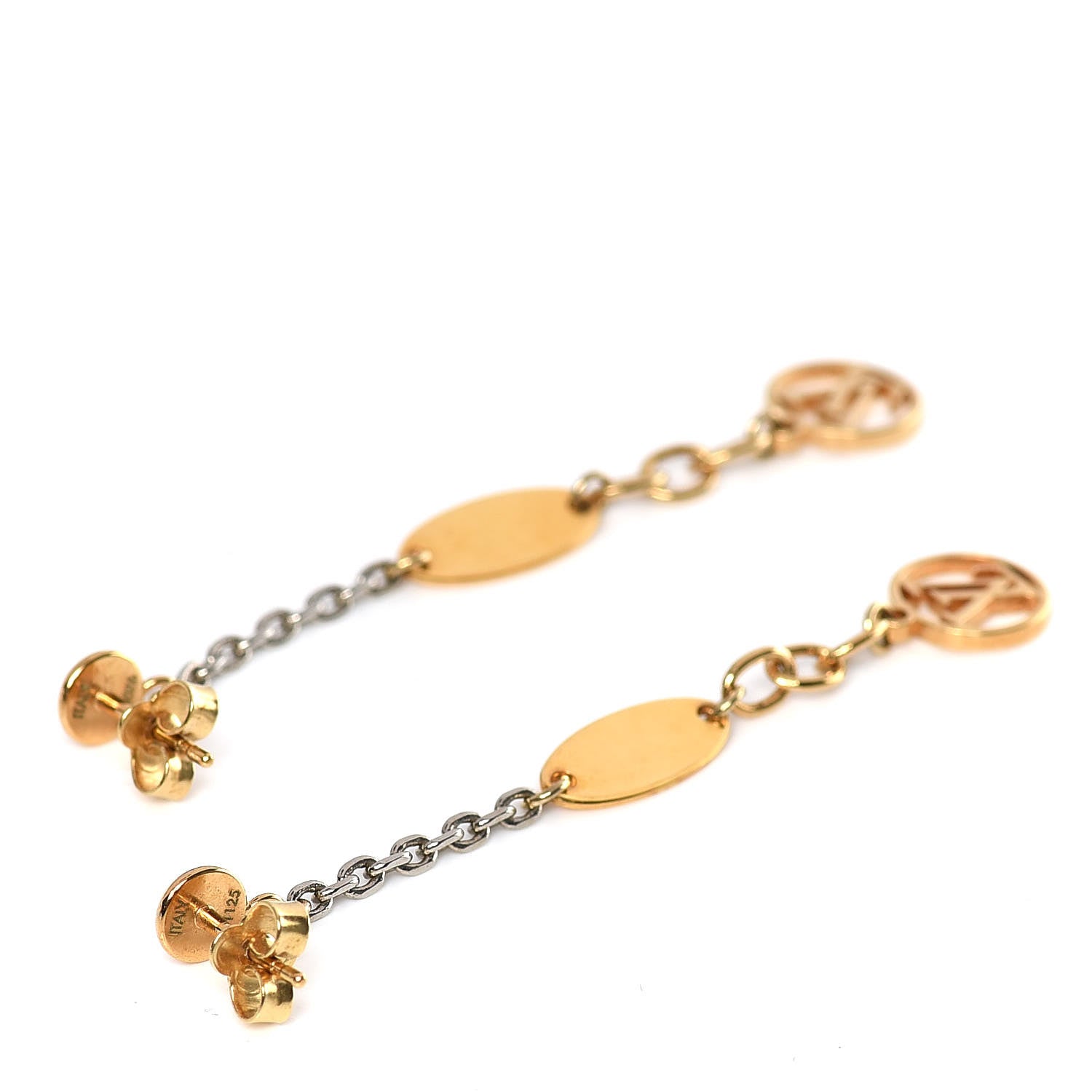 Louis Vuitton Logomania Earrings Gold 3 of 4
