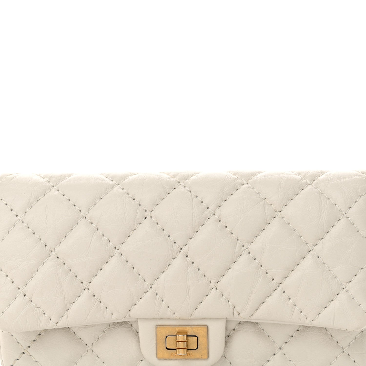 Chanel Aged Calfskin Quilted 2.55 Reissue Flap Belt Bag White 8 of 11