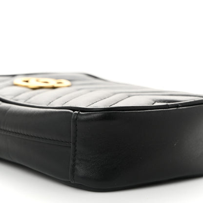 Gucci Calfskin Matelasse Mini GG Marmont Crossbody Bag Black 9 of 12