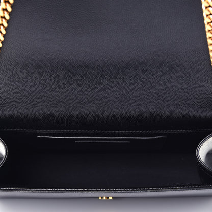 Saint Laurent Grain De Poudre Medium Classic Monogram Kate Satchel Black 5 of 9