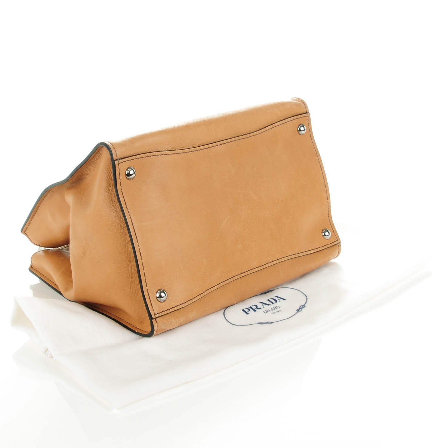 Prada Glace Calf Twin Pocket Tote Naturale 4 of 8