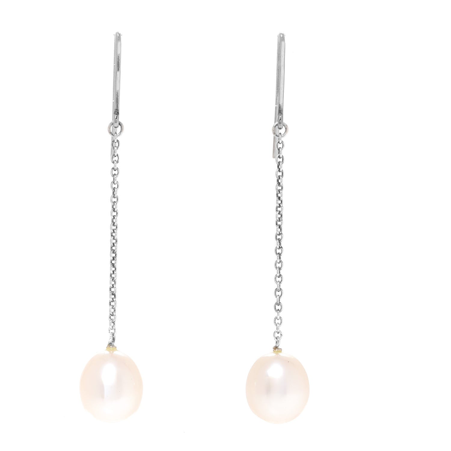 Tiffany Sterling Silver Pearl 8mm Elsa Peretti Pearls By The Yard Earrings 1 of 6