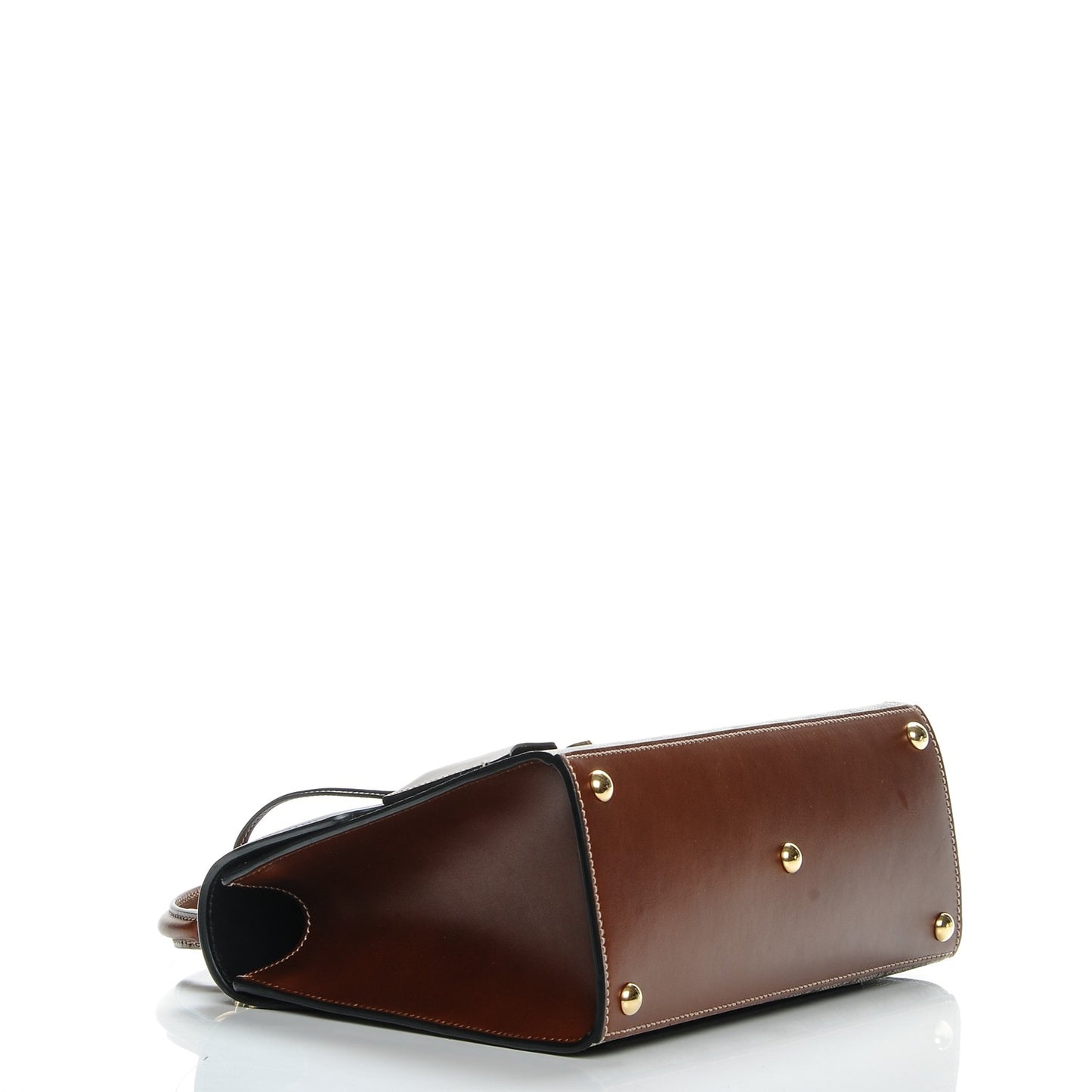 GG Supreme Monogram Calfskin Small Padlock Top Handle Bag Beige Black Cuir