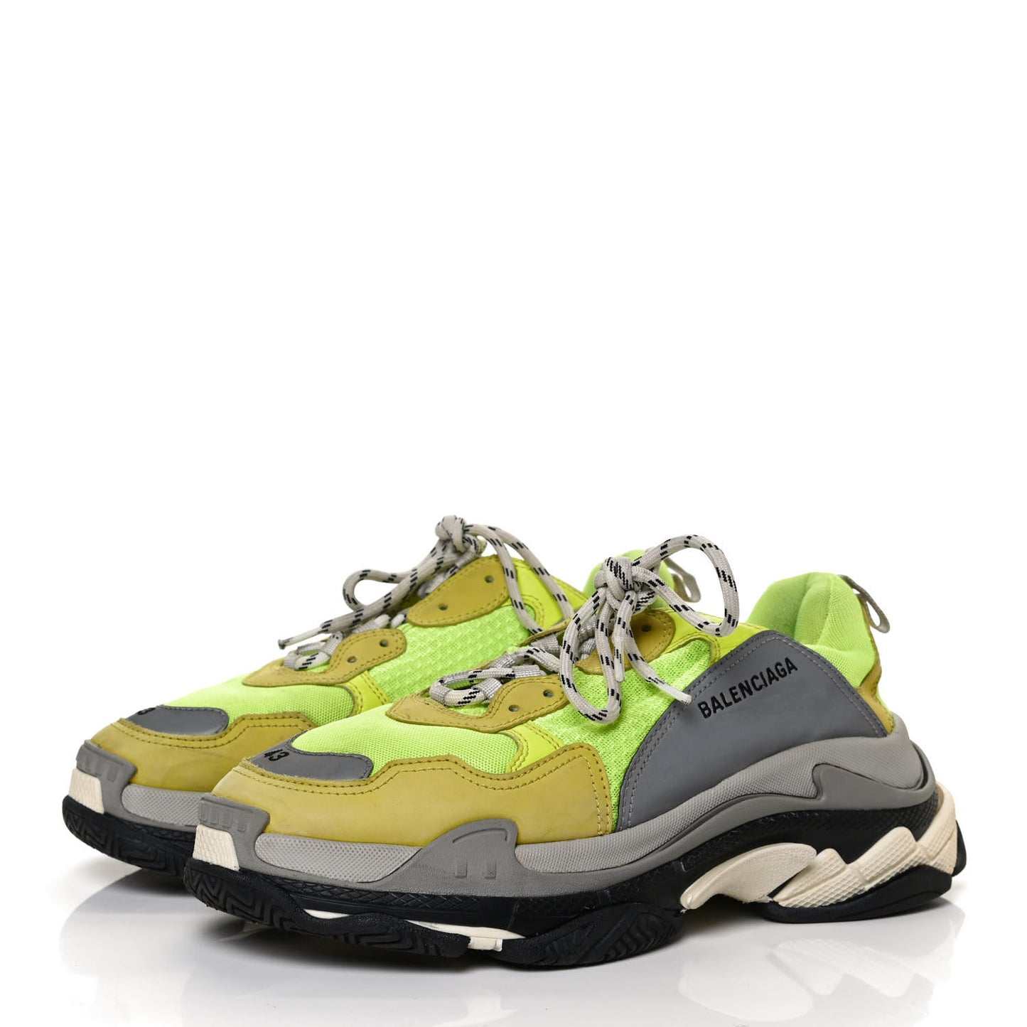 Mesh Nubuck Mens Triple S Sneakers 43 Jaune Fluo