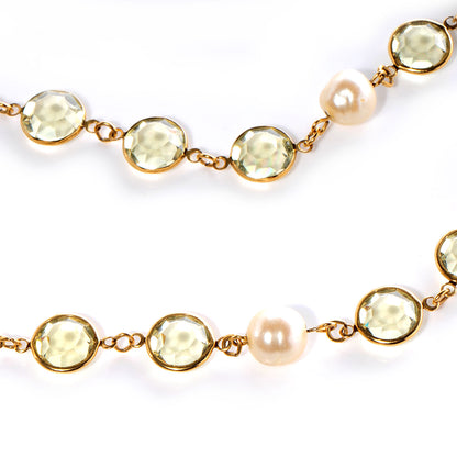 Chanel Crystal Pearl Sautoir Long Necklace Green 4 of 6