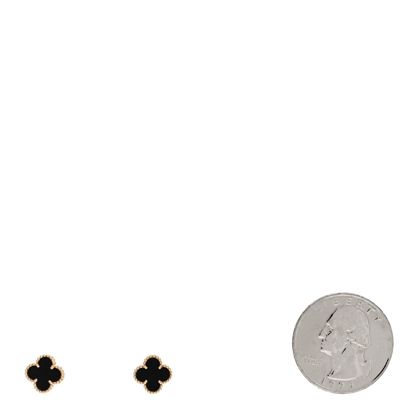 18K Yellow Gold Black Onyx Sweet Alhambra Earrings