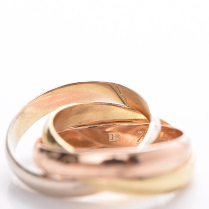Cartier 18K Pink Yellow White Gold Les Must De Trinity Ring 49 4.75 7 of 8