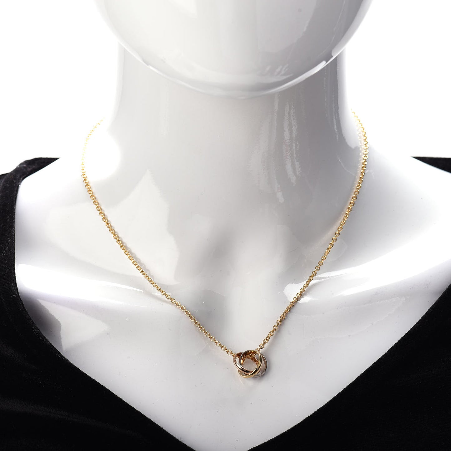 18K Pink Yellow White Gold Baby Trinity Pendant Necklace