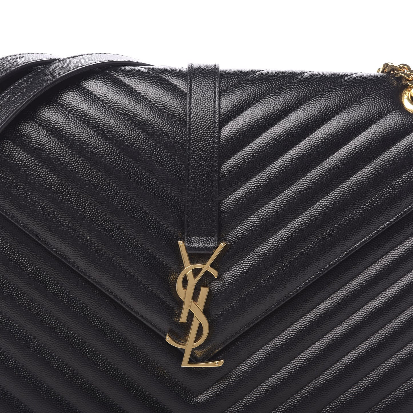 Grain De Poudre Matelasse Chevron Large Monogram Satchel Black