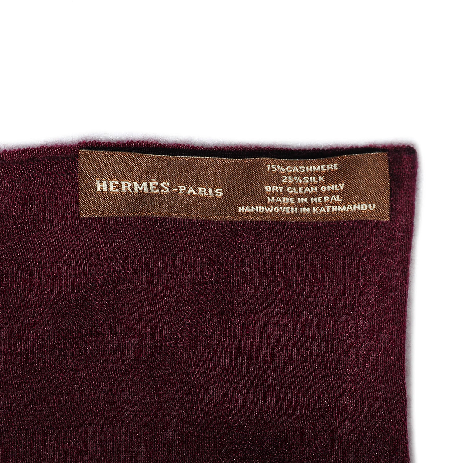 Hermes Cashmere Silk Plume Stole Cassis 4 of 4
