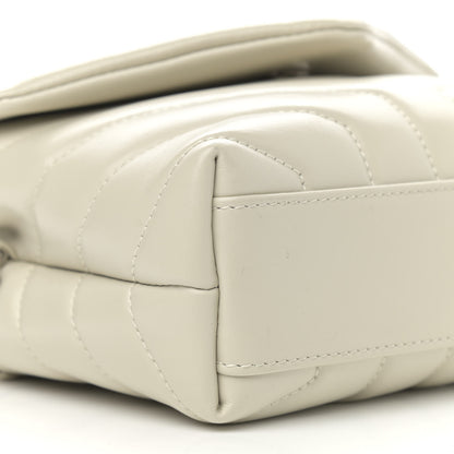 Saint Laurent Calfskin Y Quilted Monogram Toy Loulou Crossbody Bag Ivory 10 of 11
