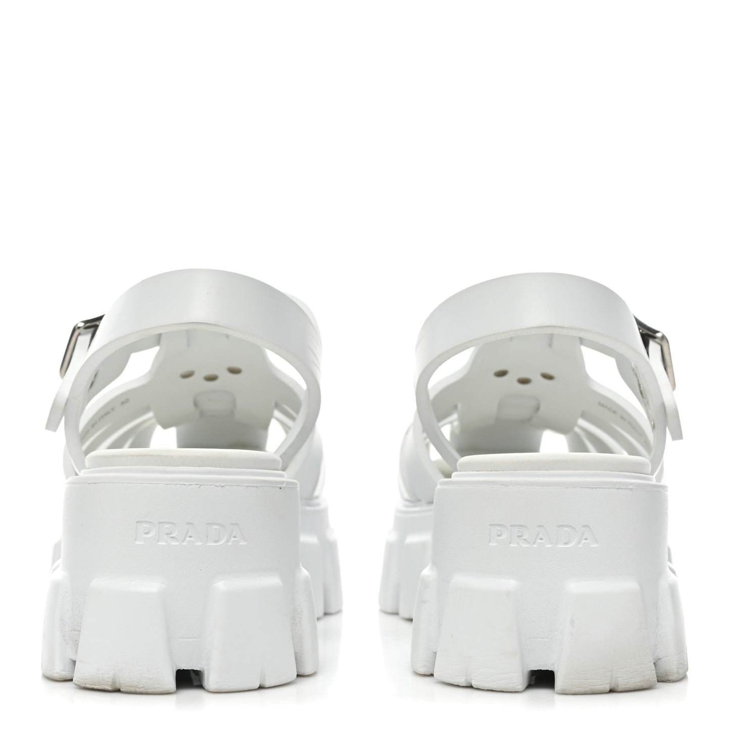 Foam Rubber Metal Triangle Logo Monolith 55mm Cage Sandals 40 White