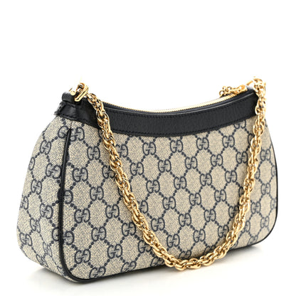 Gucci GG Supreme Monogram Textured Dollar Calfskin Web Small Ophidia GG Handbag Beige Blue 3 of 10