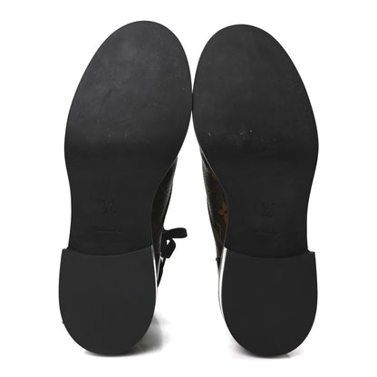 Louis Vuitton Calfskin Monogram Wonderland Flat Ranger Boots 38.5 Black 6 of 8