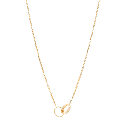 Cartier 18K Yellow Gold Diamond Interlocking LOVE Necklace 1 of 5